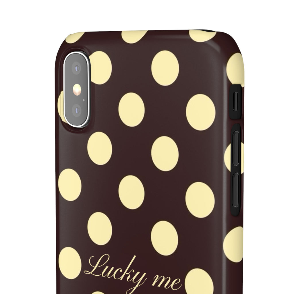 Lucky me - pastel yellow polka dot case