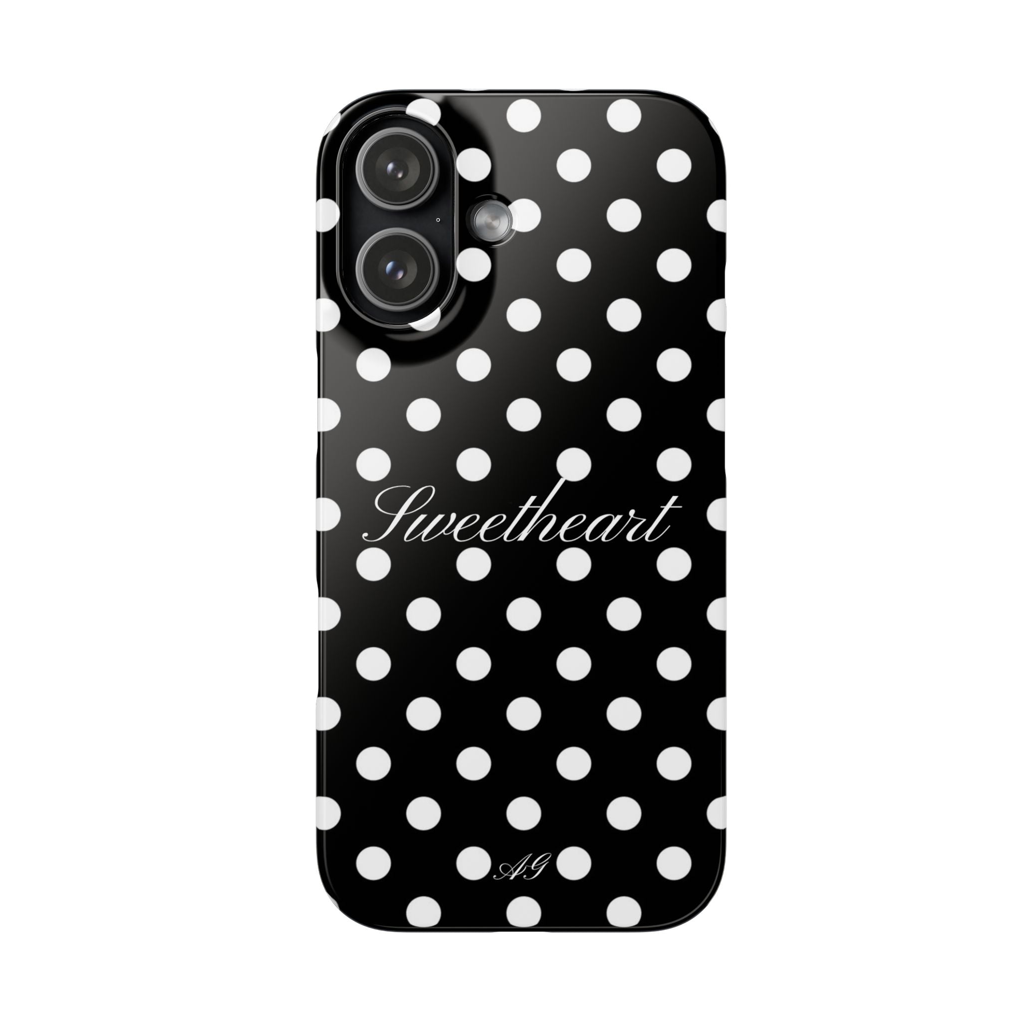 Sweetheart - white polka dot case