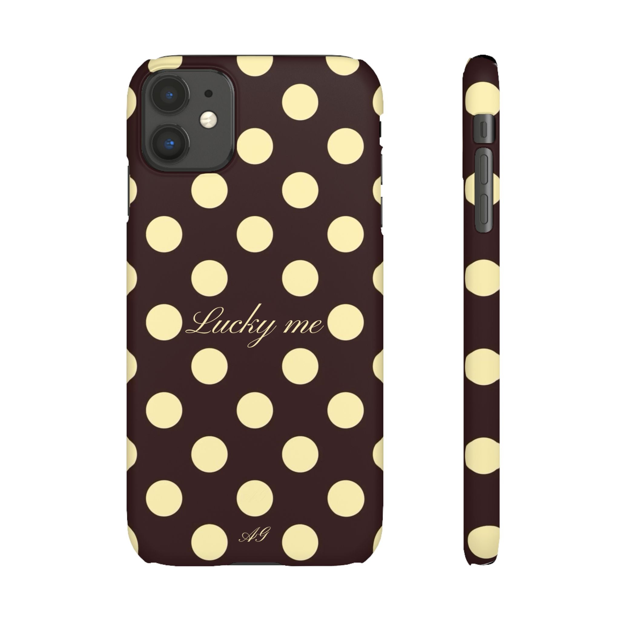 Lucky me - pastel yellow polka dot case