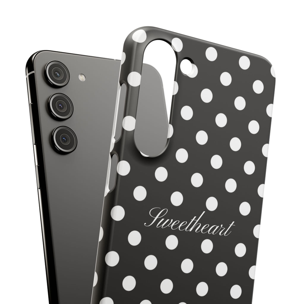 "Sweetheart" - white polka dot case