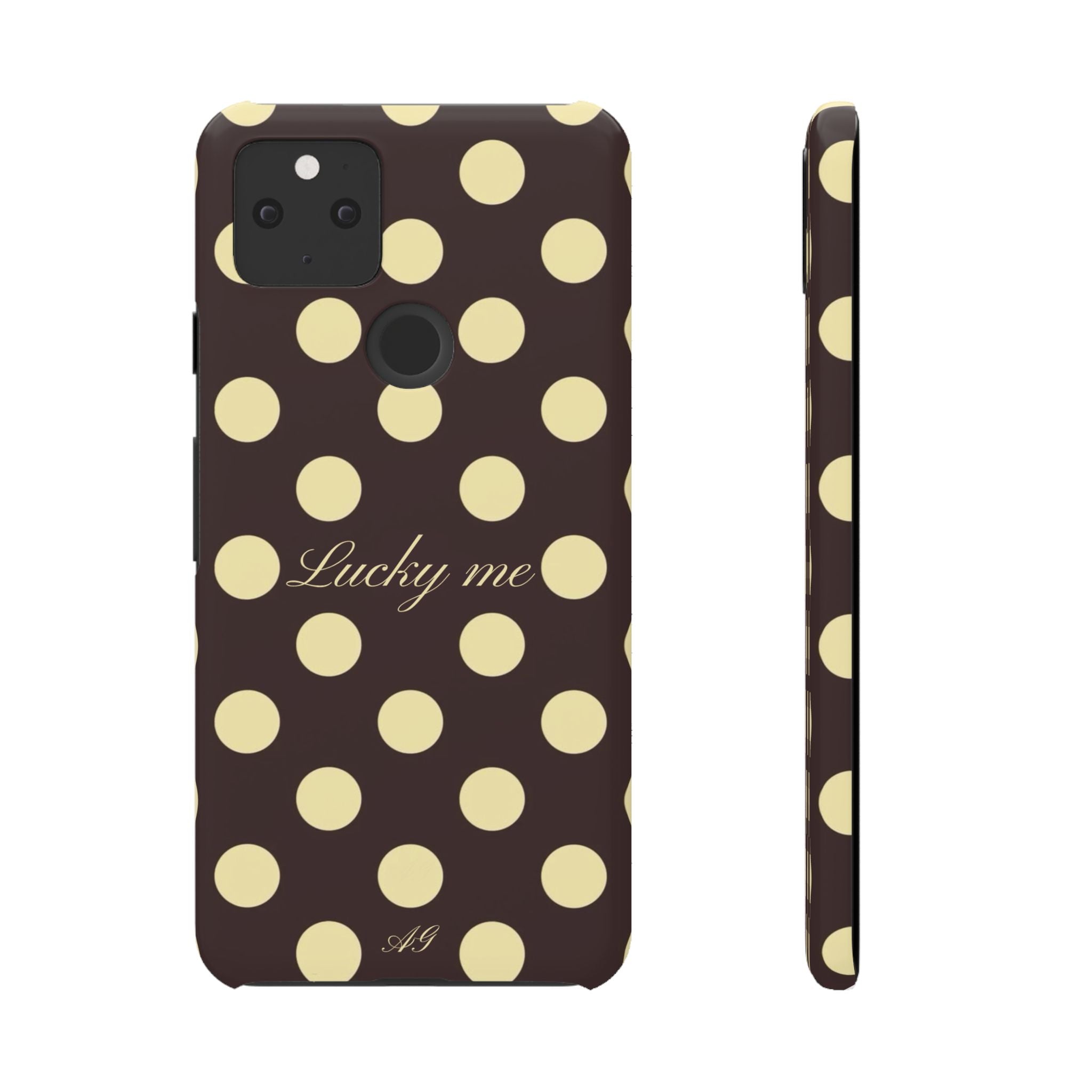 Lucky me - pastel yellow polka dot case