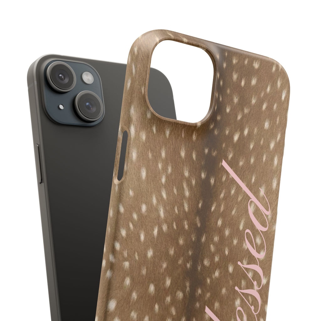Blessed - Brown Spotted Deer Fur Phone case