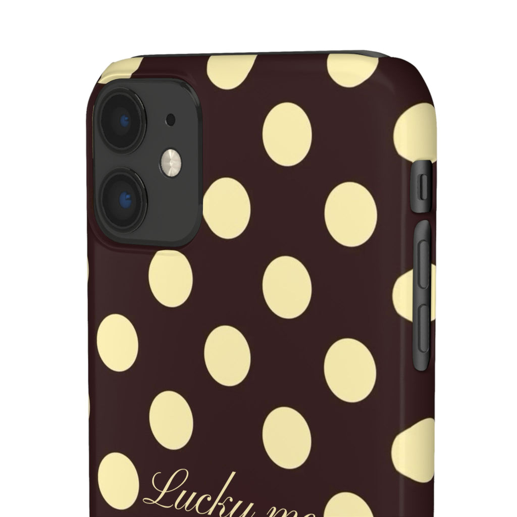 Lucky me - pastel yellow polka dot case