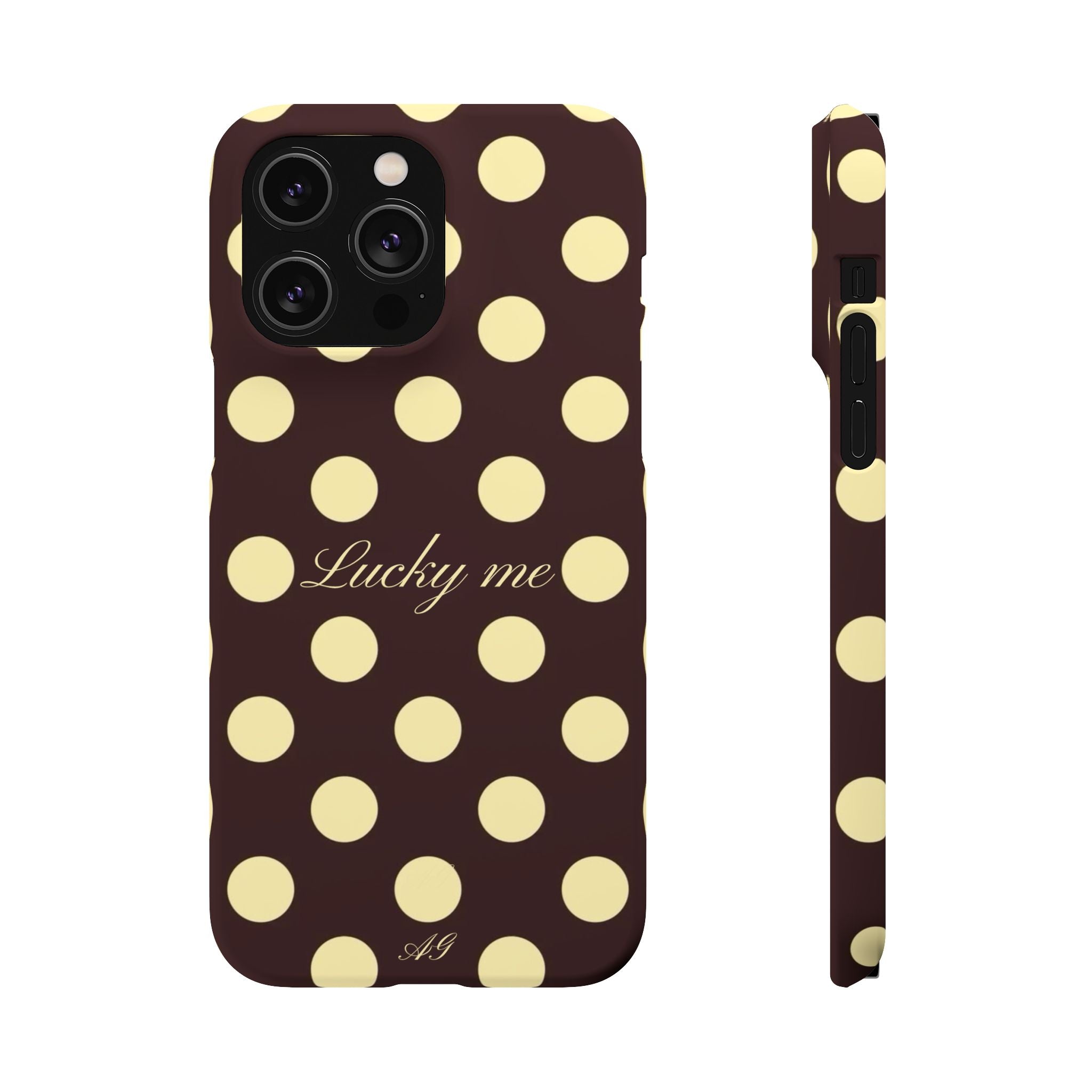 Lucky me - pastel yellow polka dot case