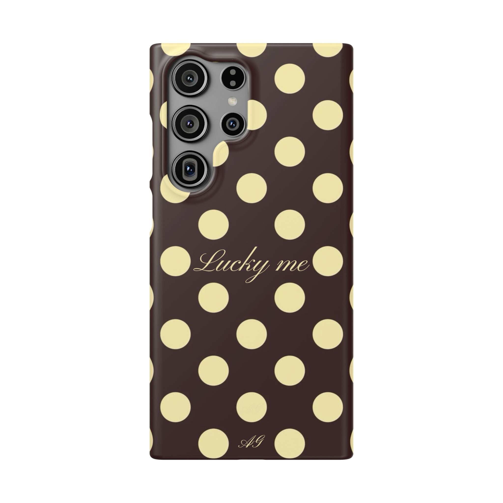 Lucky me - pastel yellow polka dot case