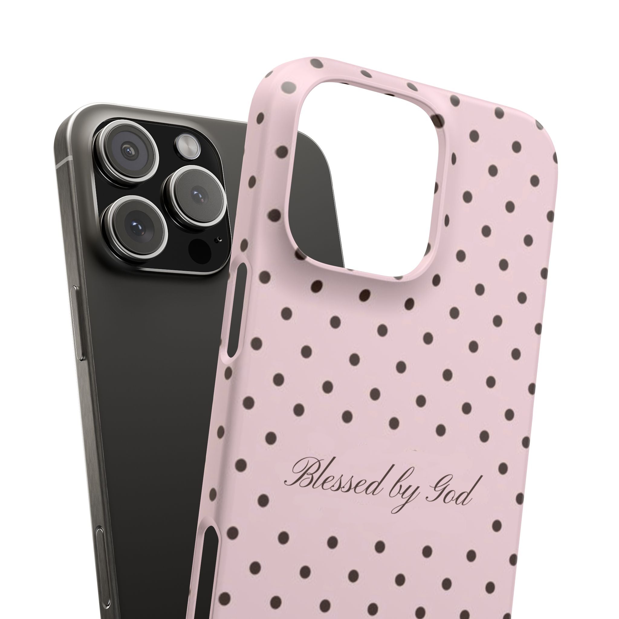 Blessed by God - Pink polka dot case