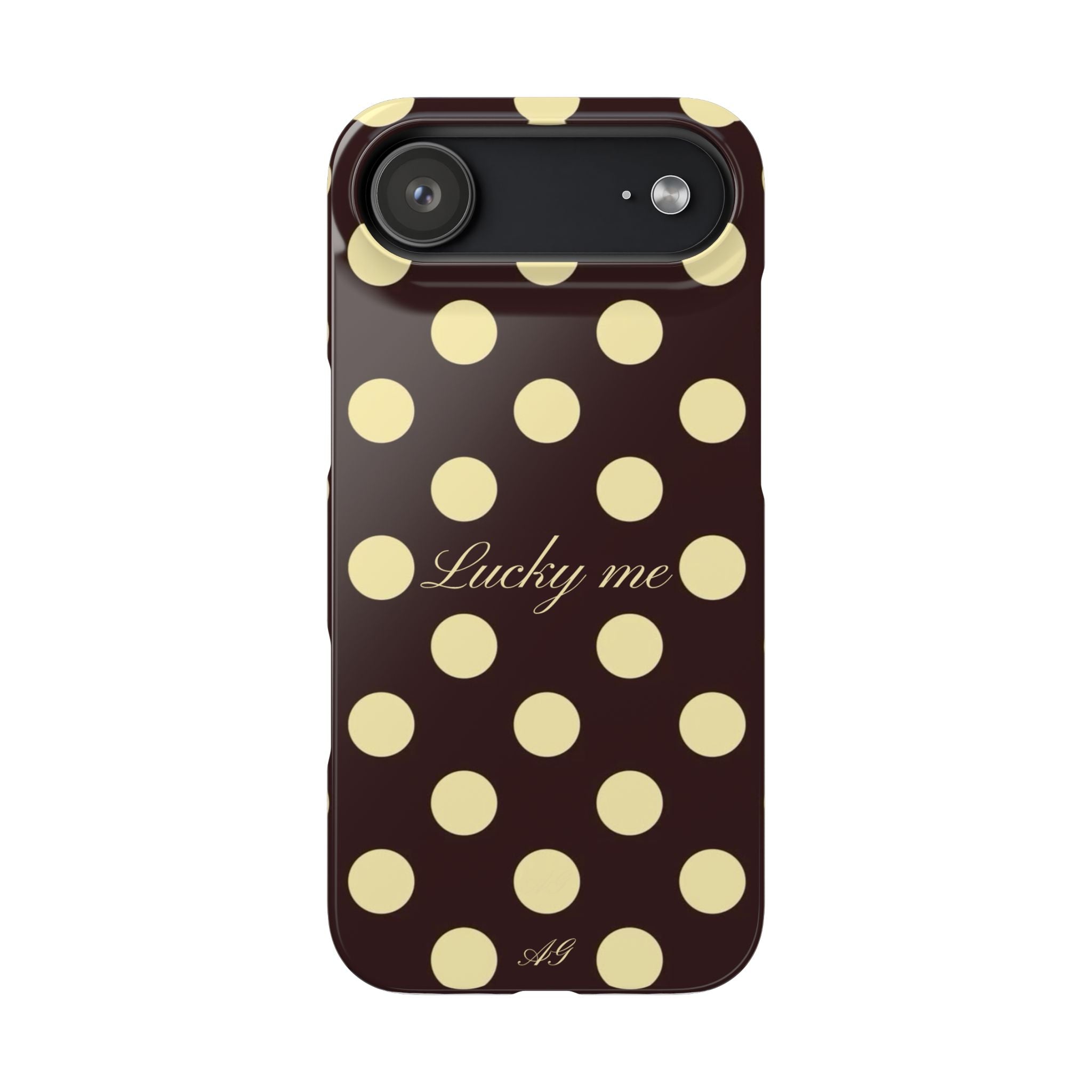 Lucky me - pastel yellow polka dot case