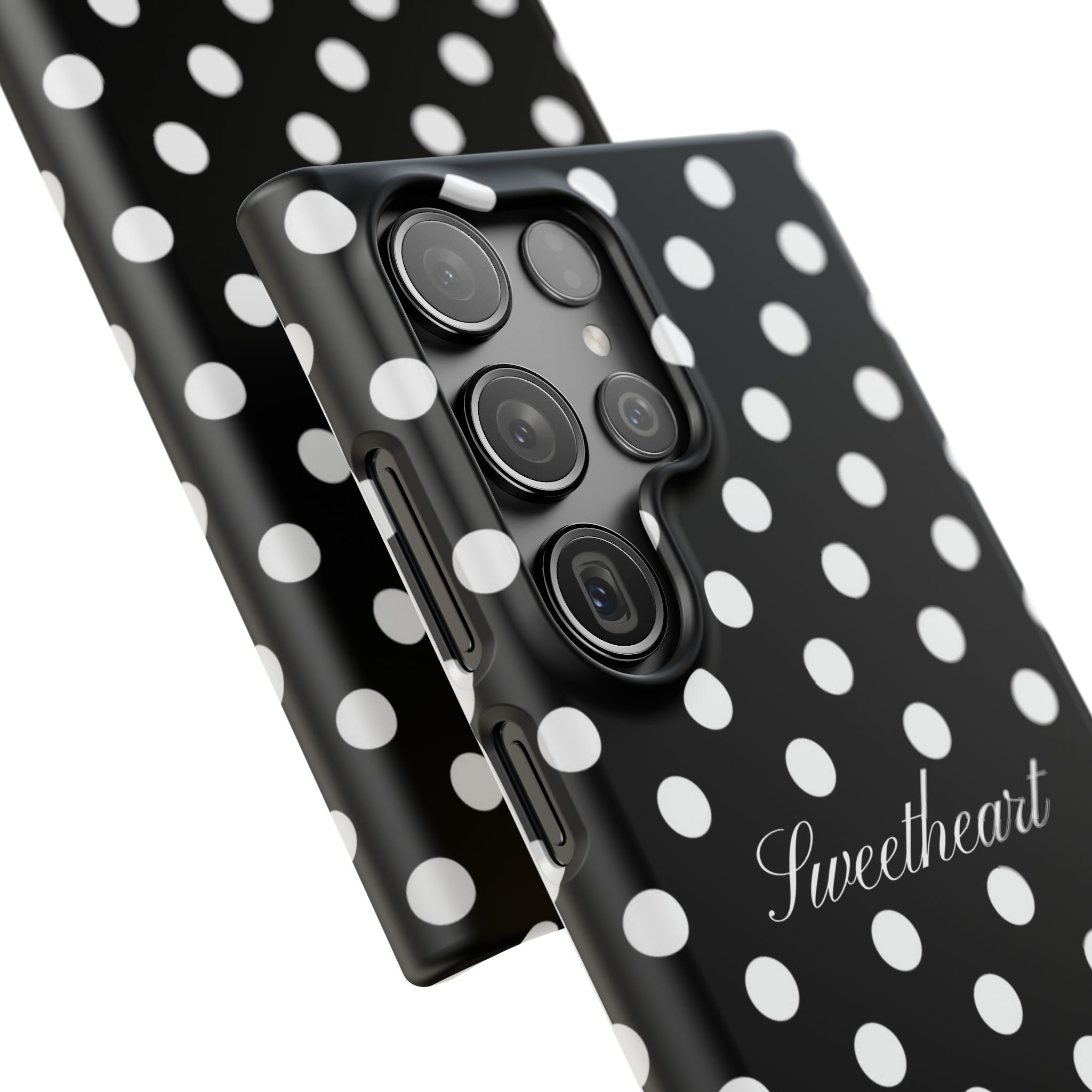 "Sweetheart" - white polka dot case