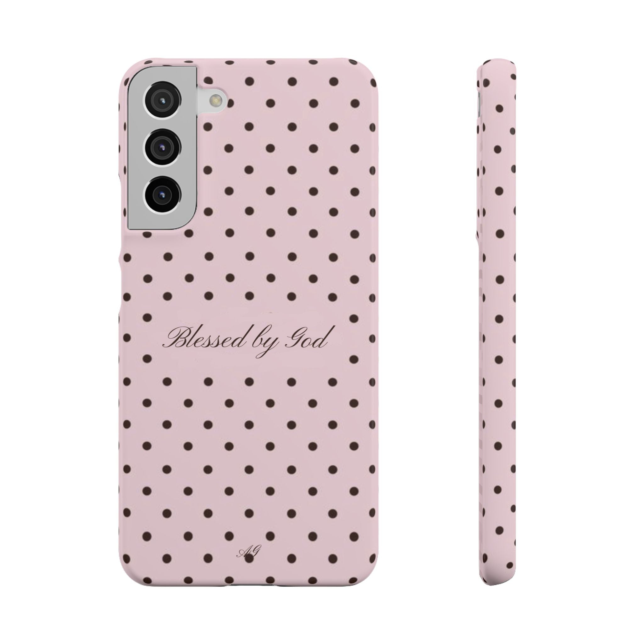 Blessed by God - Pink polka dot case
