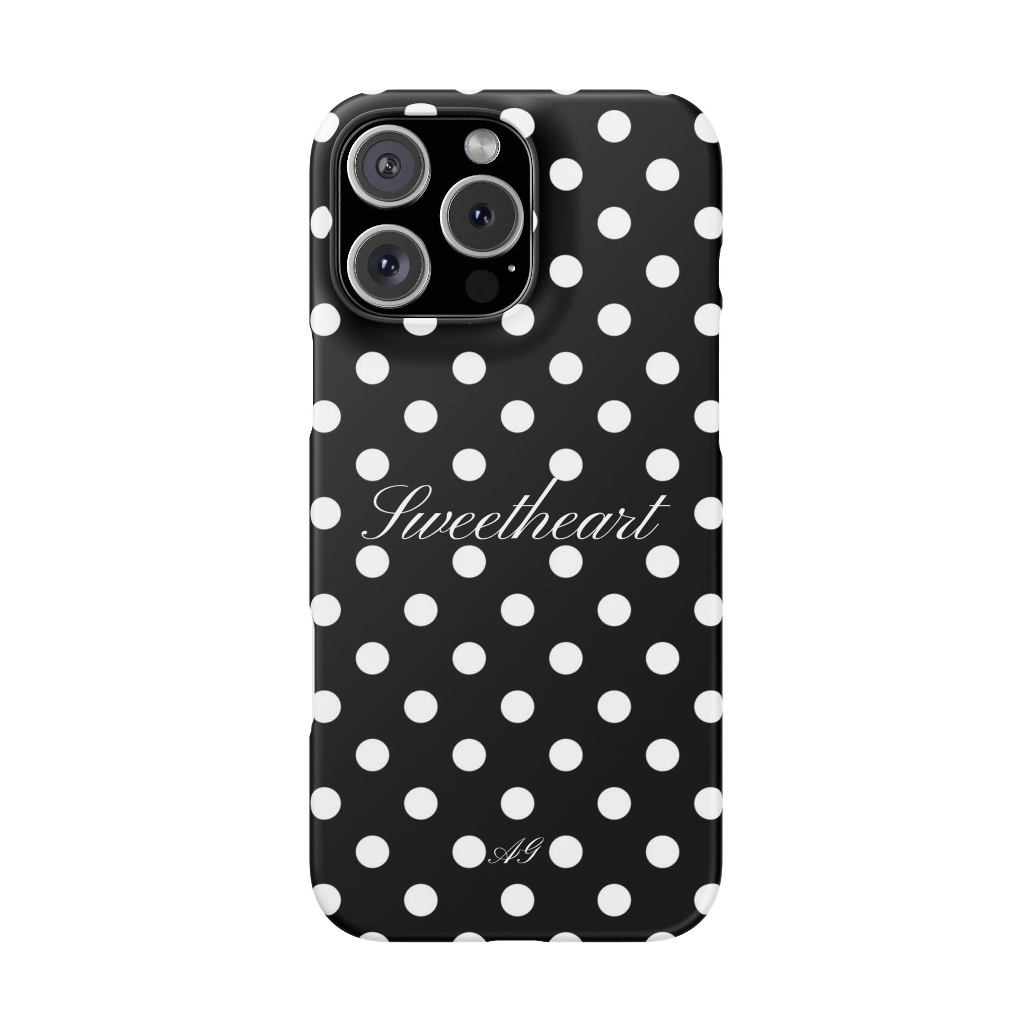 Sweetheart - white polka dot case