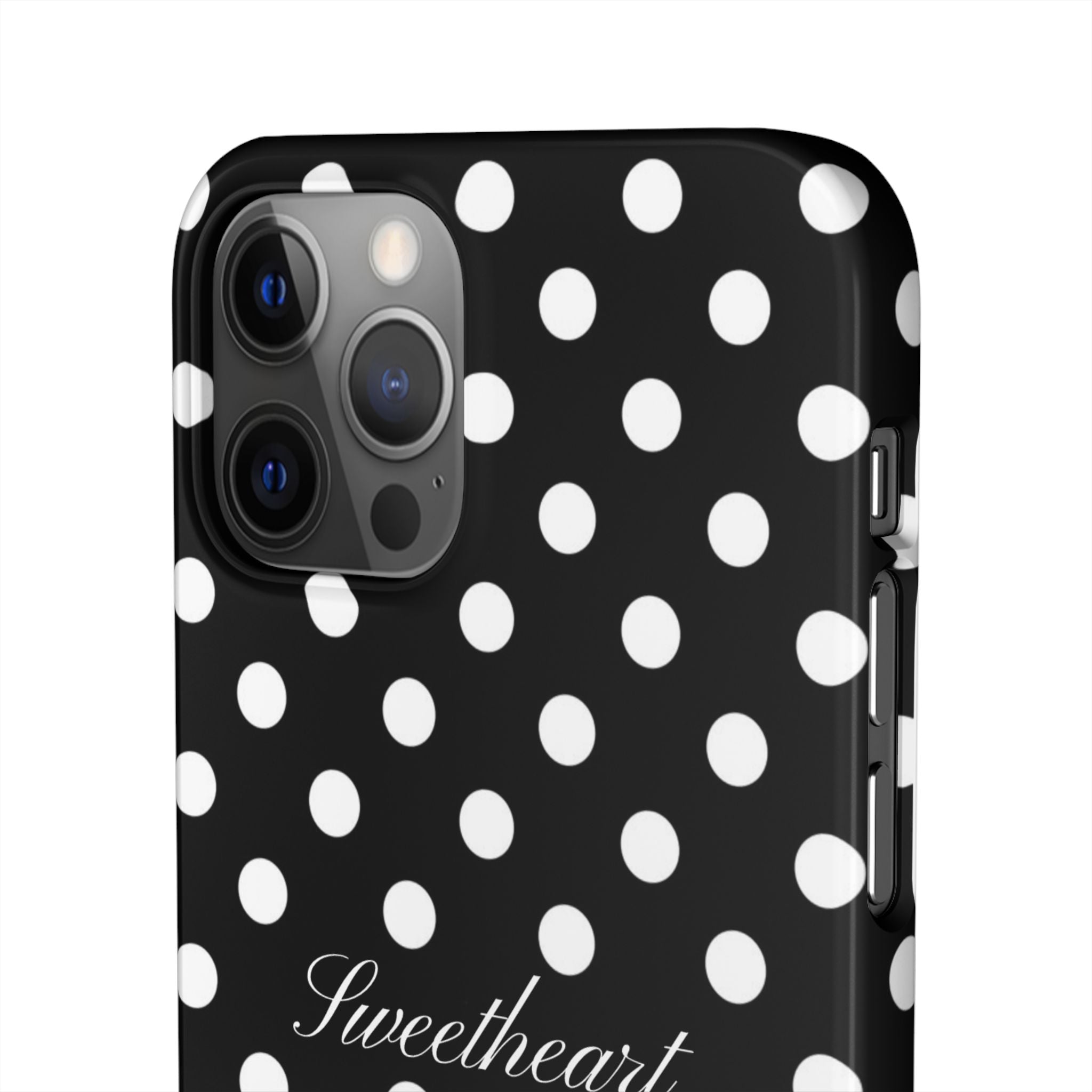 "Sweetheart" - white polka dot case