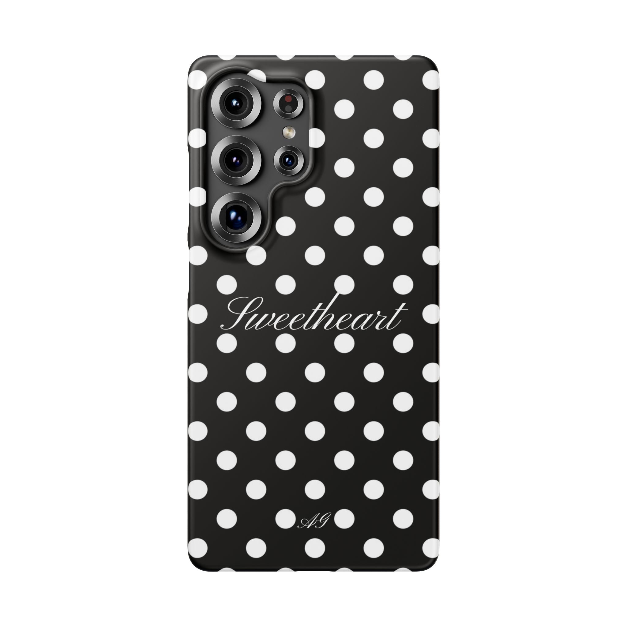 Sweetheart - white polka dot case