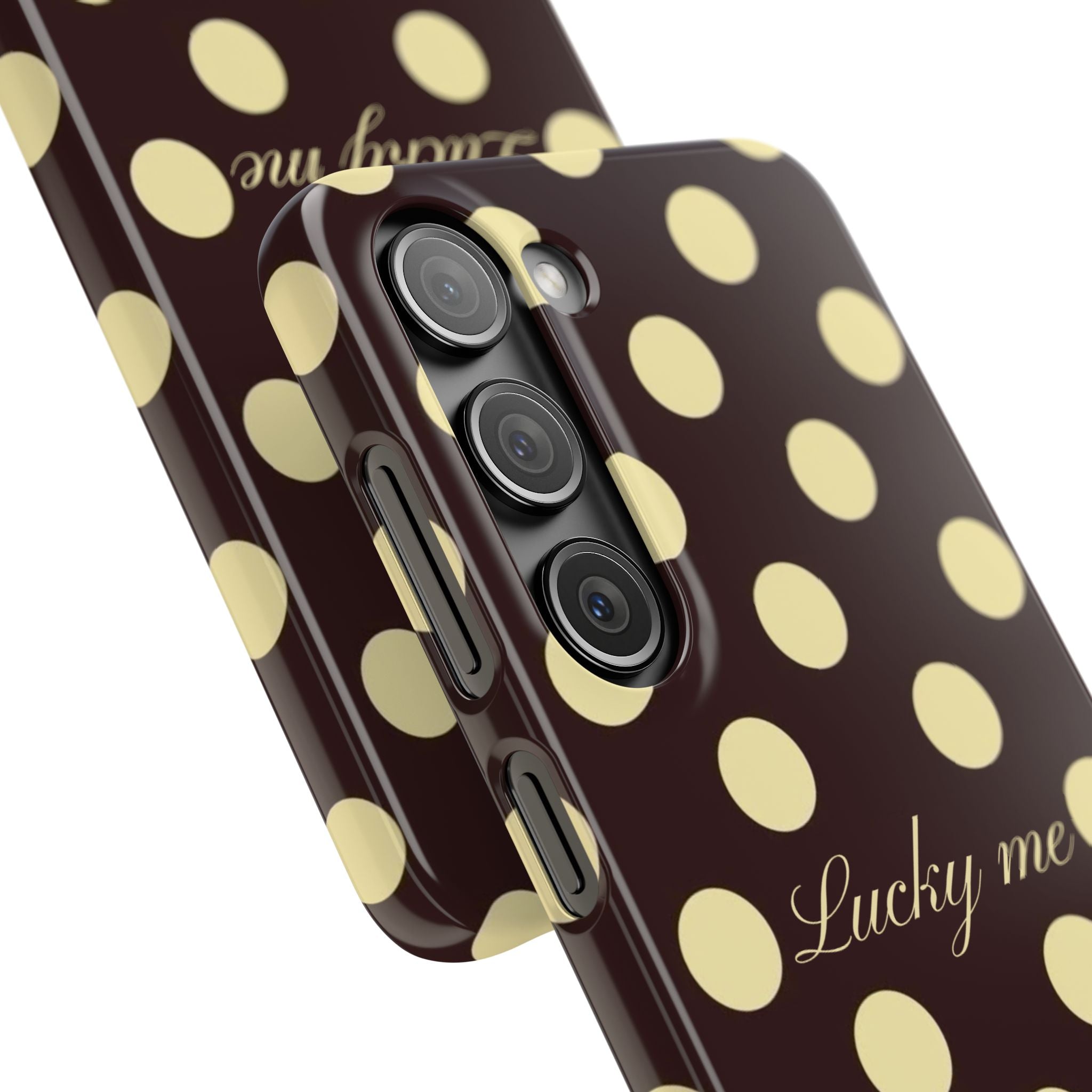 Lucky me - pastel yellow polka dot case