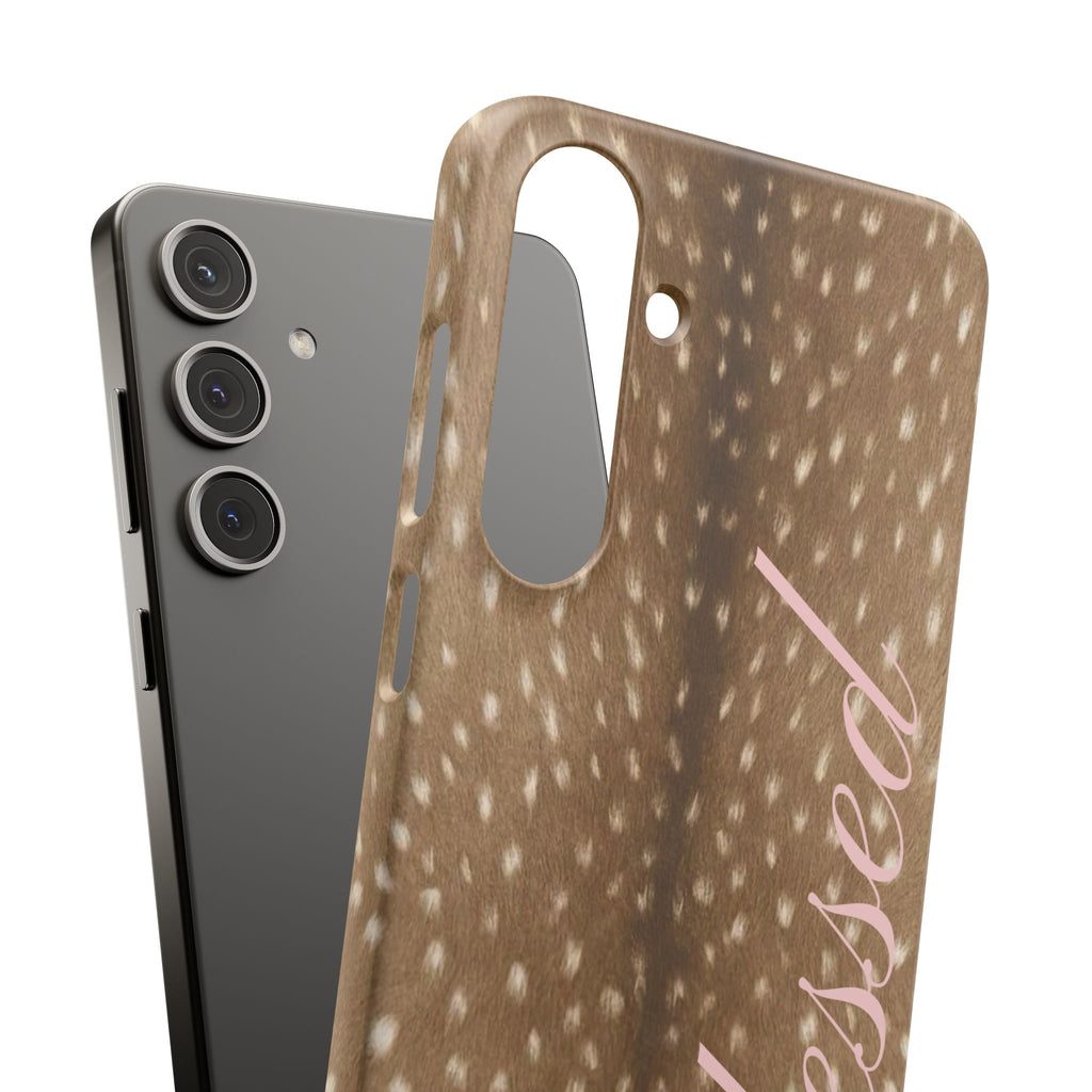 Blessed - Brown Spotted Deer Fur Phone case
