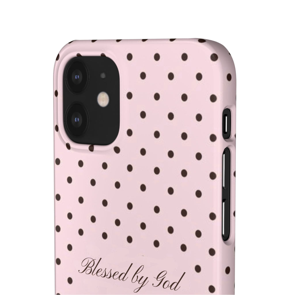 Blessed by God - Pink polka dot case