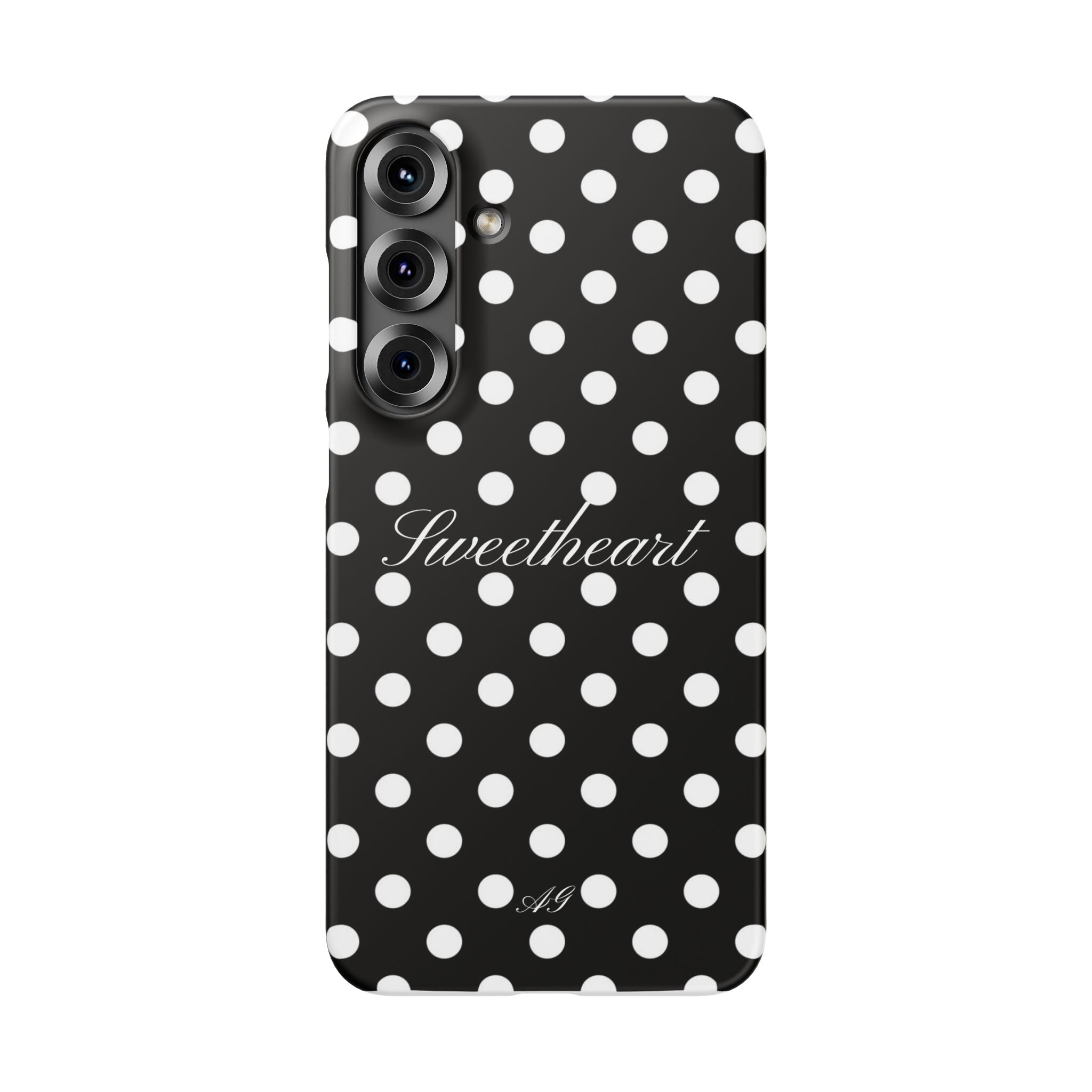 Sweetheart - white polka dot case