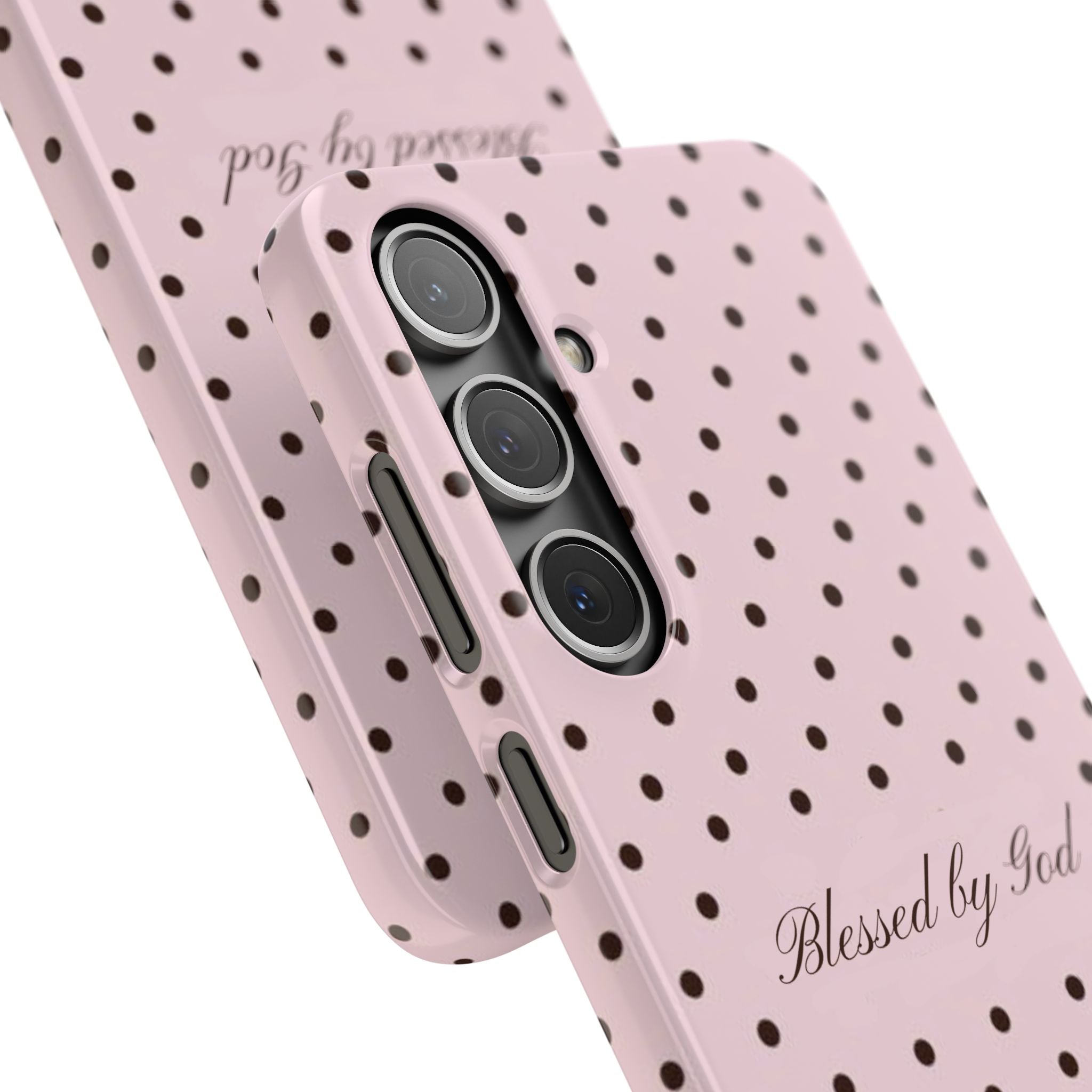 Blessed by God - Pink polka dot case