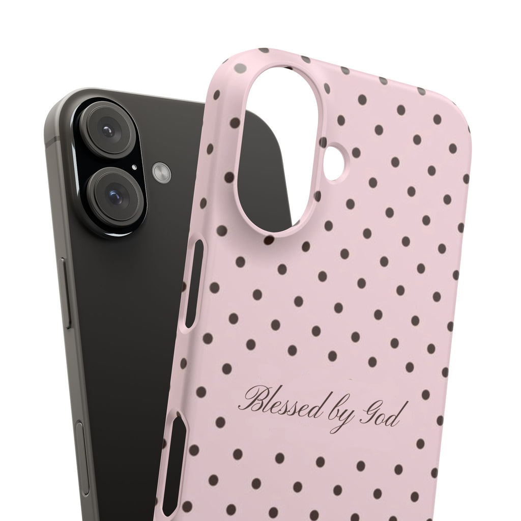 Blessed by God - Pink polka dot case