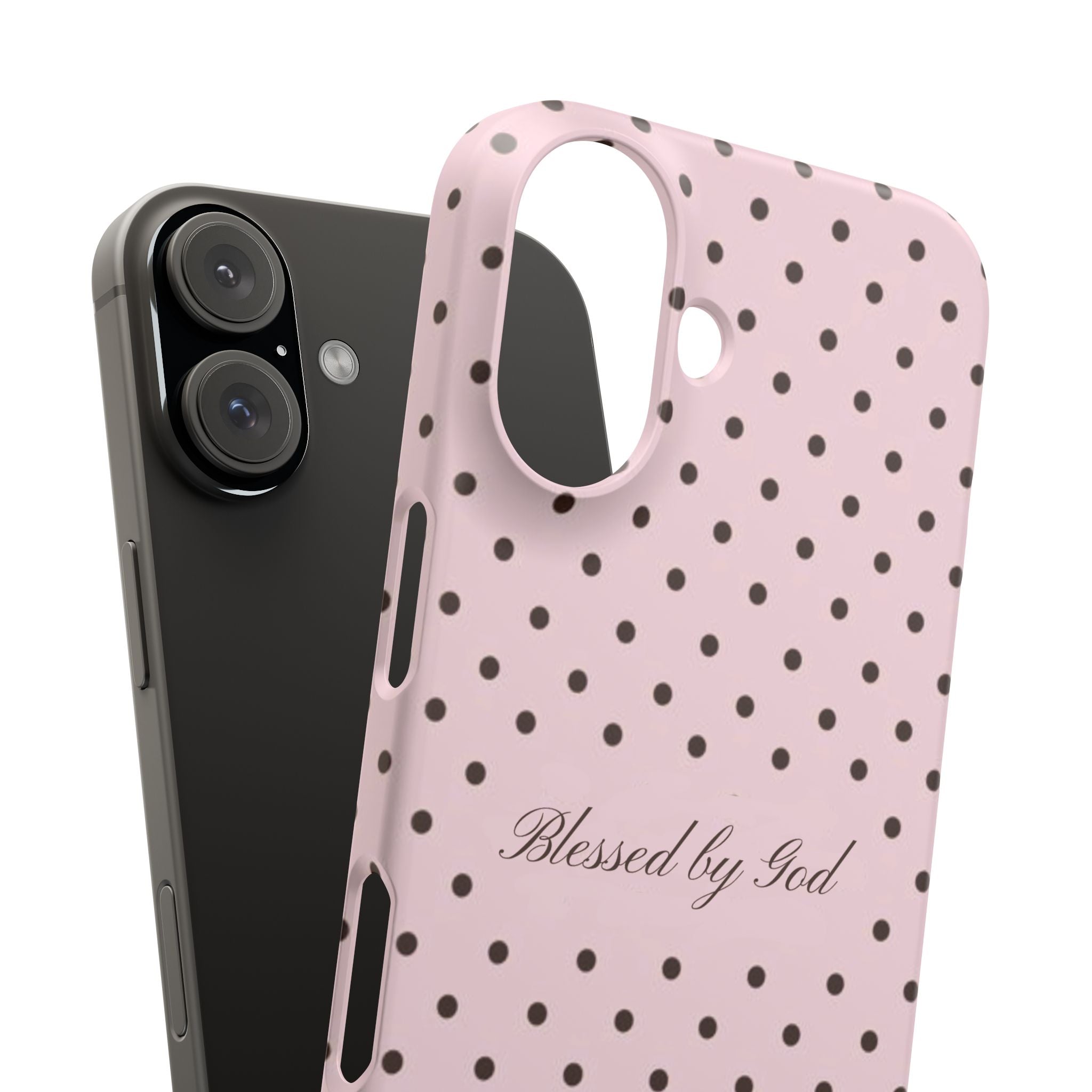 Blessed by God - Pink polka dot case