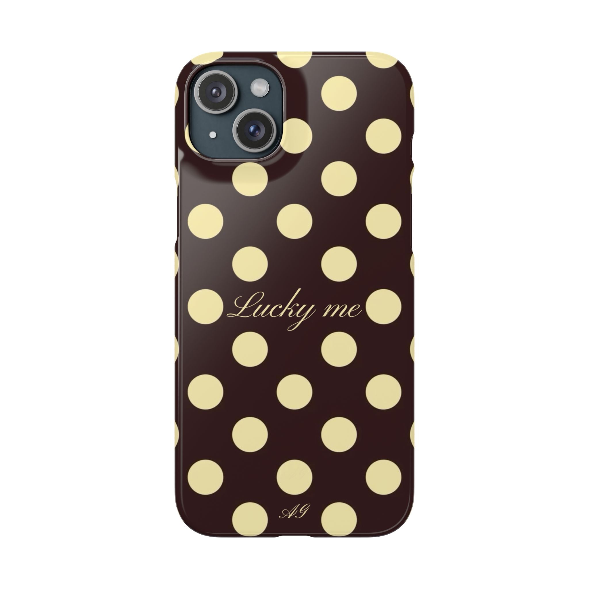 Lucky me - pastel yellow polka dot case