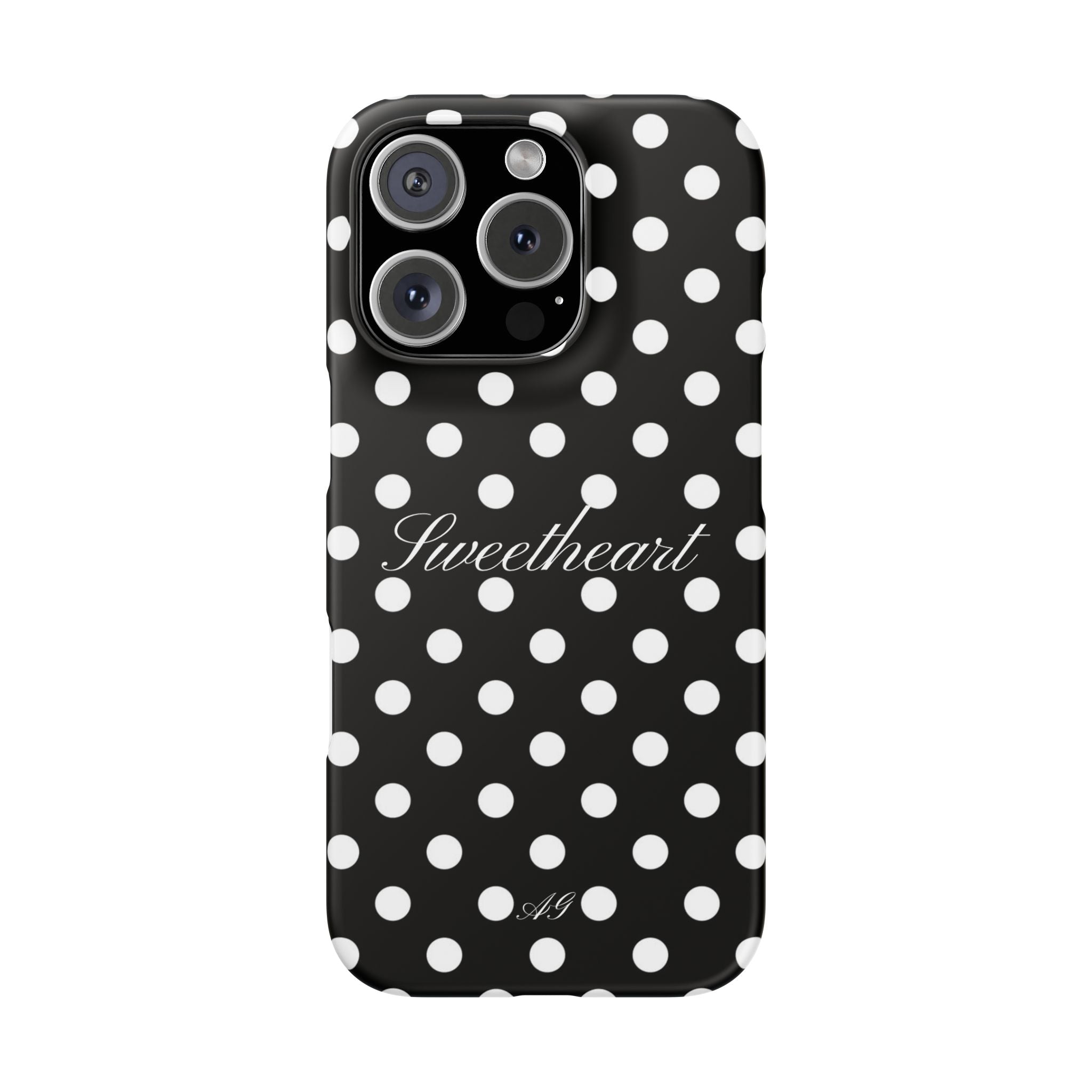 Sweetheart - white polka dot case