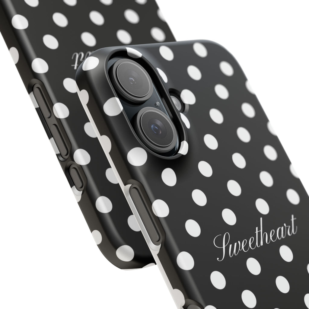 "Sweetheart" - white polka dot case