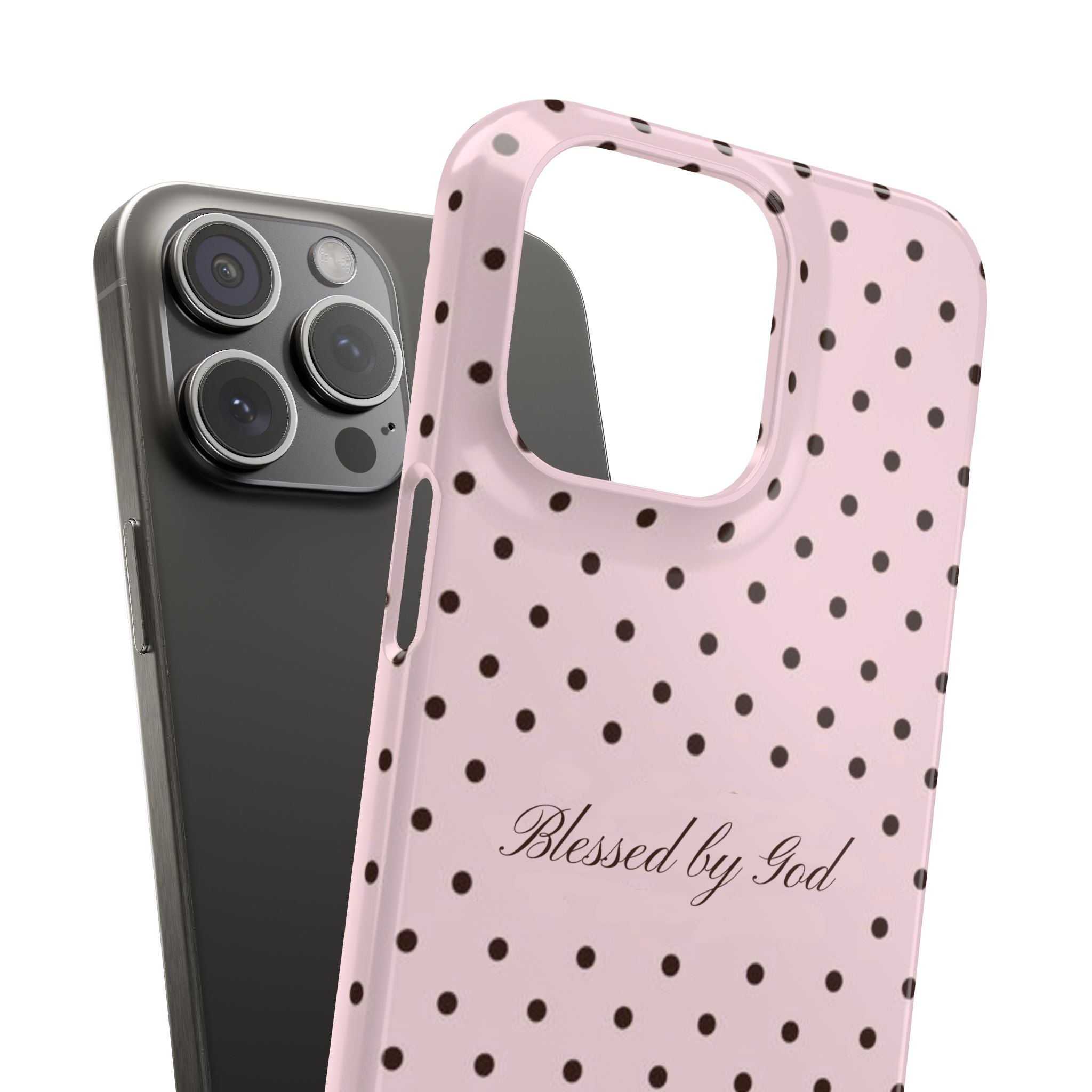 Blessed by God - Pink polka dot case