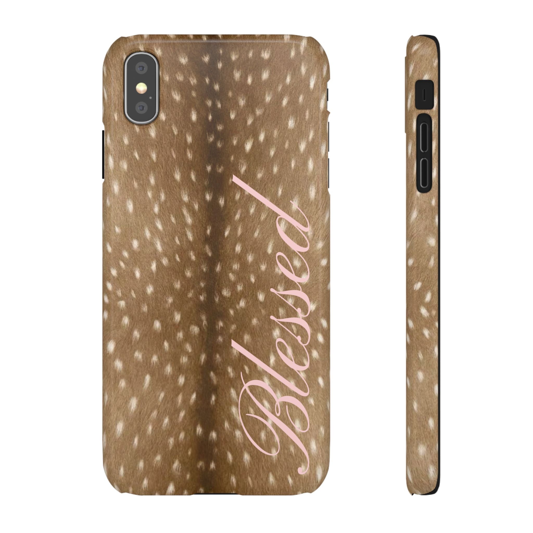 Blessed - Brown Spotted Deer Fur Phone case