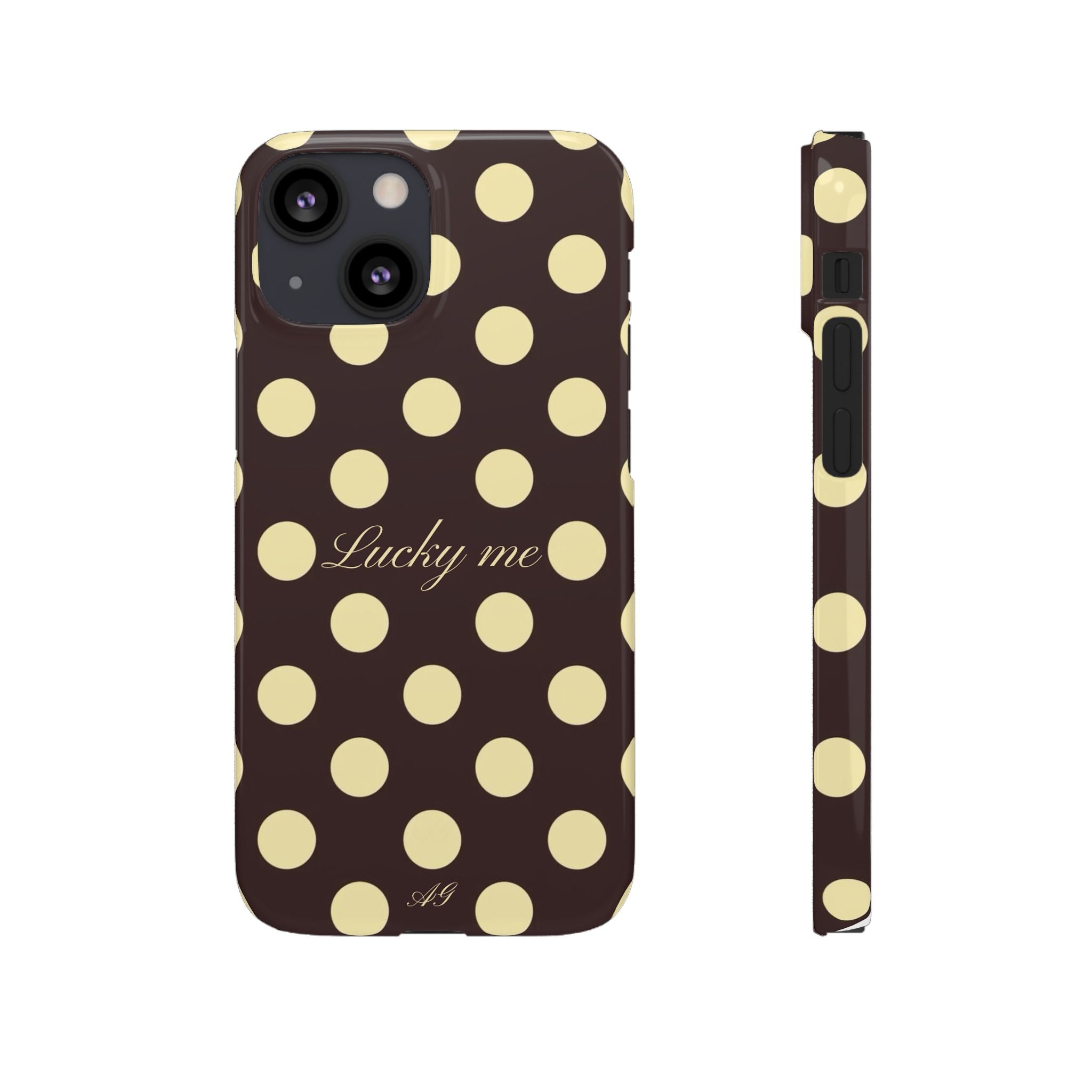 Lucky me - pastel yellow polka dot case