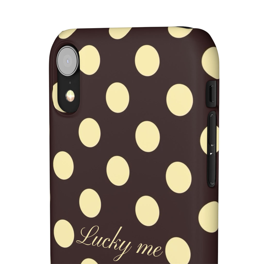 Lucky me - pastel yellow polka dot case