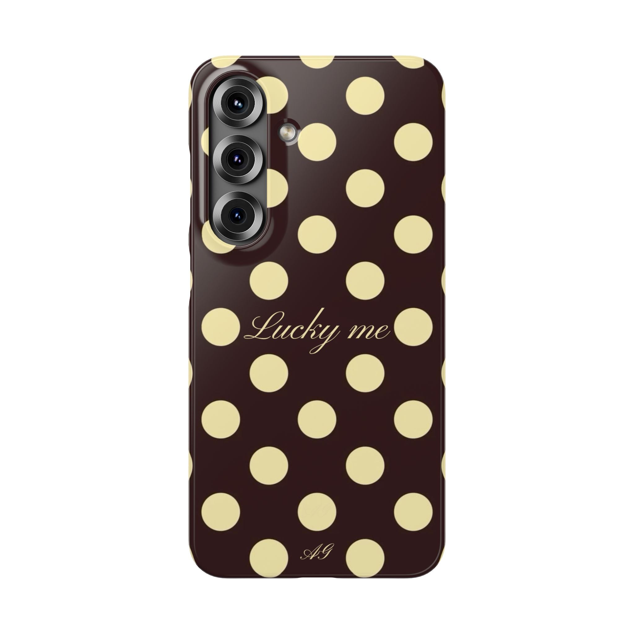 Lucky me - pastel yellow polka dot case