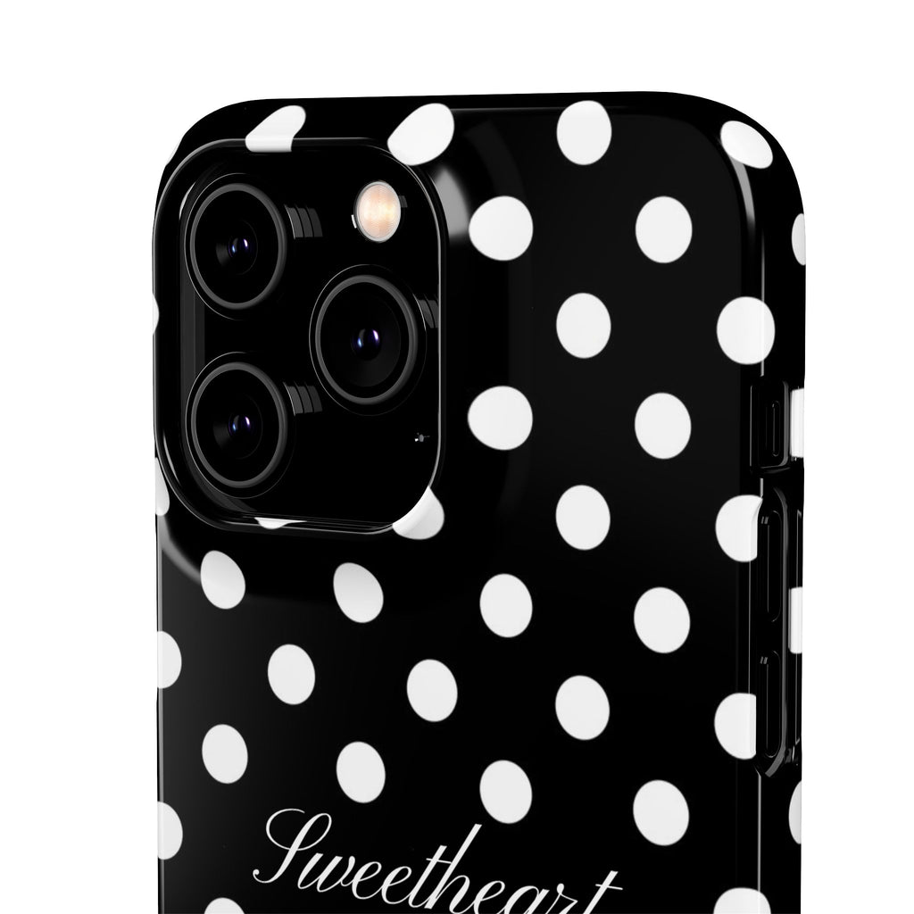 "Sweetheart" - white polka dot case