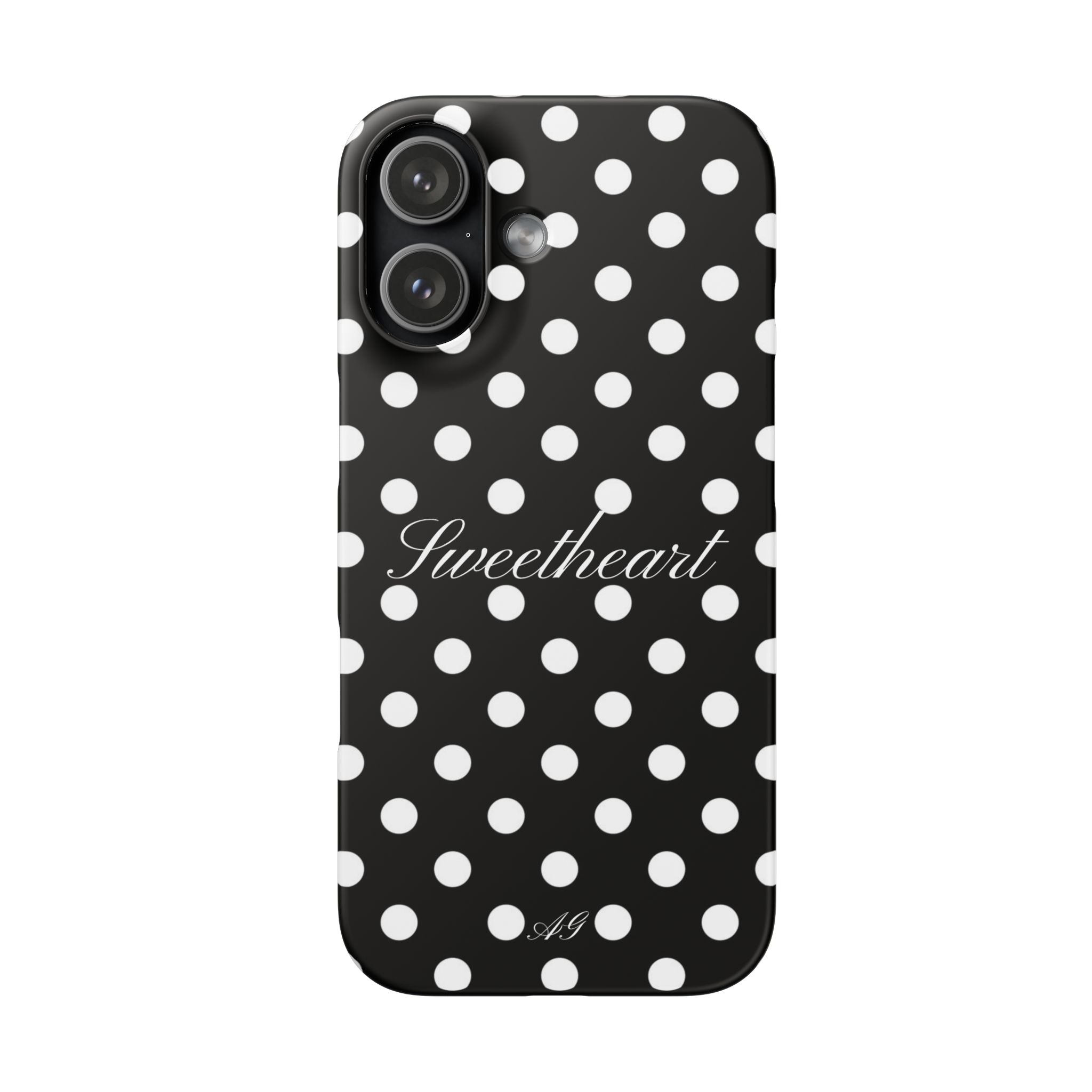 Sweetheart - white polka dot case