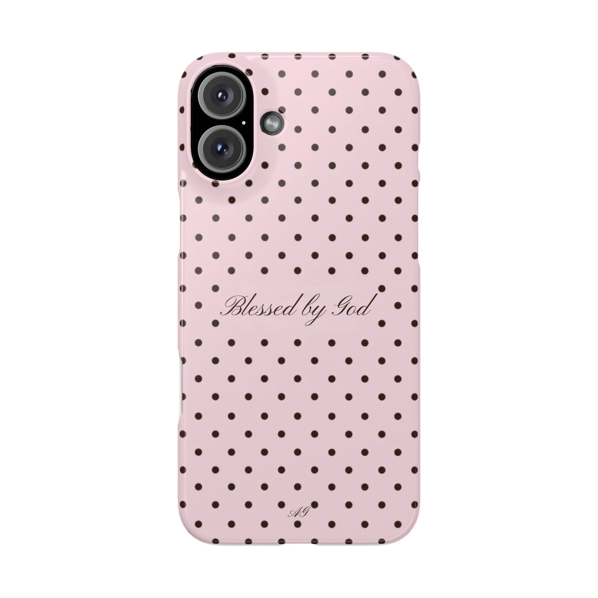Blessed by God - Pink polka dot case
