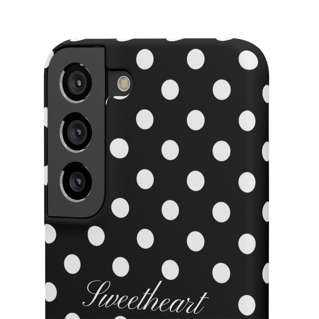 "Sweetheart" - white polka dot case