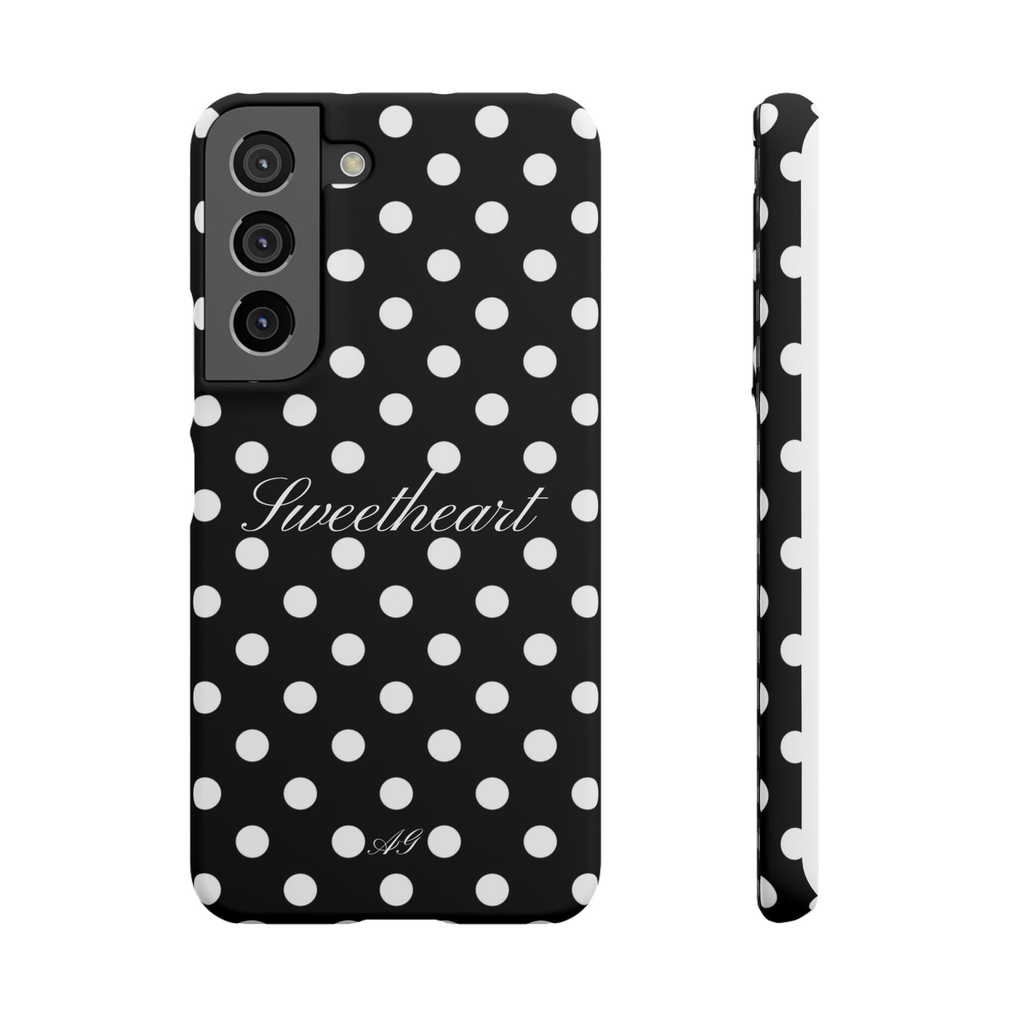 Sweetheart - white polka dot case