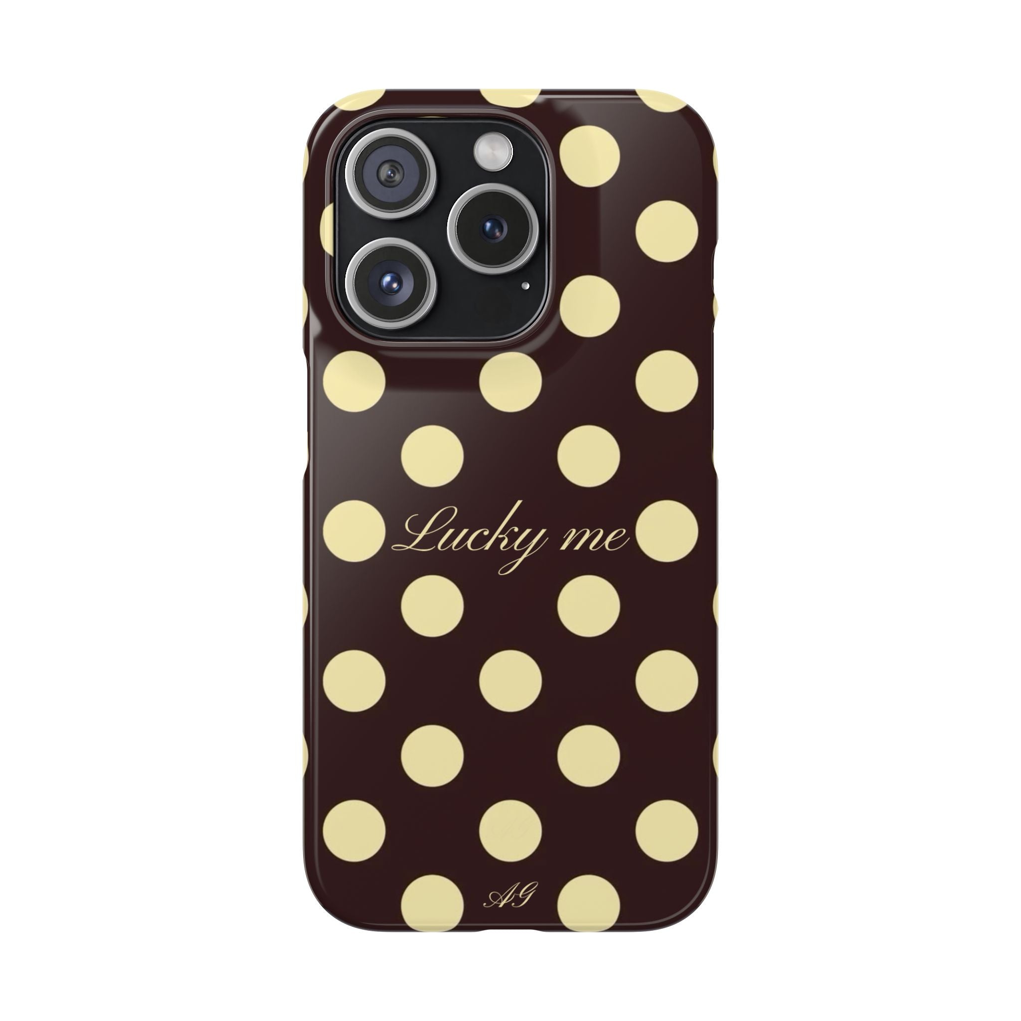 Lucky me - pastel yellow polka dot case