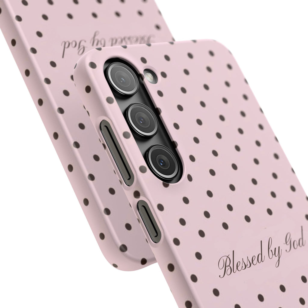 Blessed by God - Pink polka dot case
