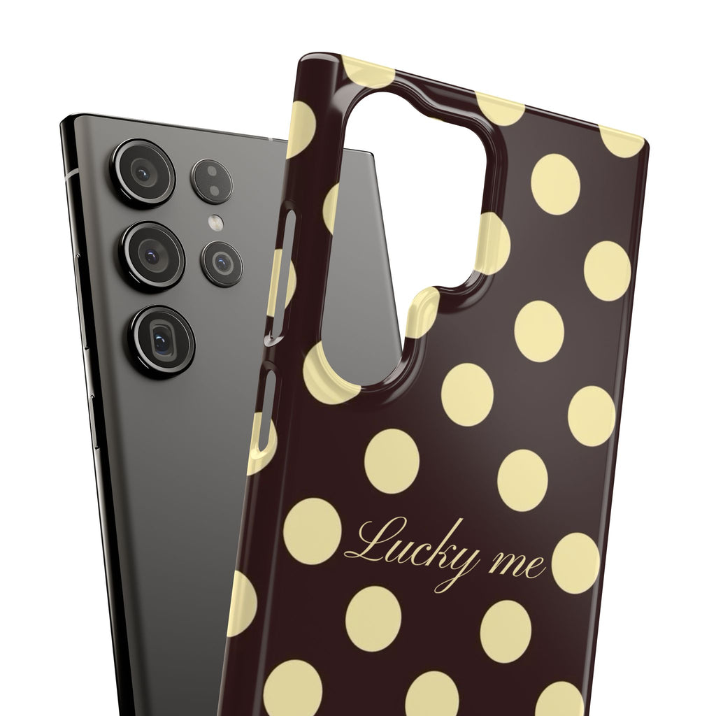 Lucky me - pastel yellow polka dot case