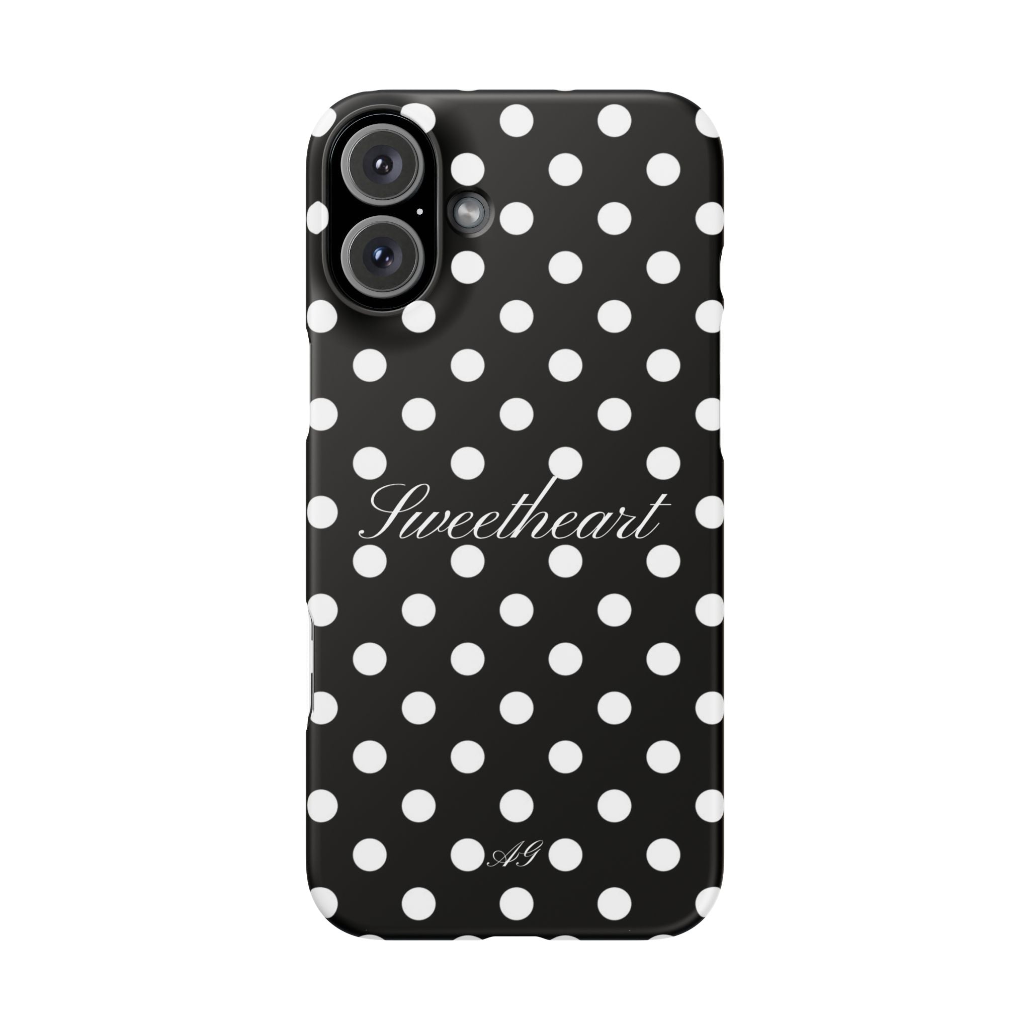Sweetheart - white polka dot case