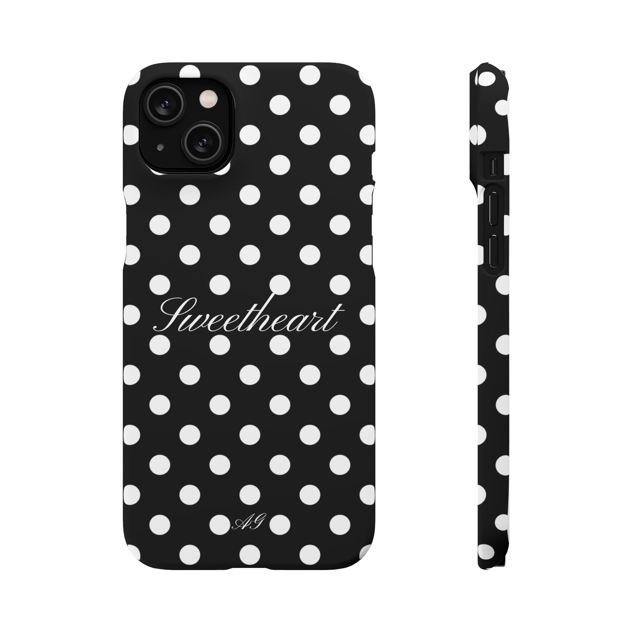 Sweetheart - white polka dot case