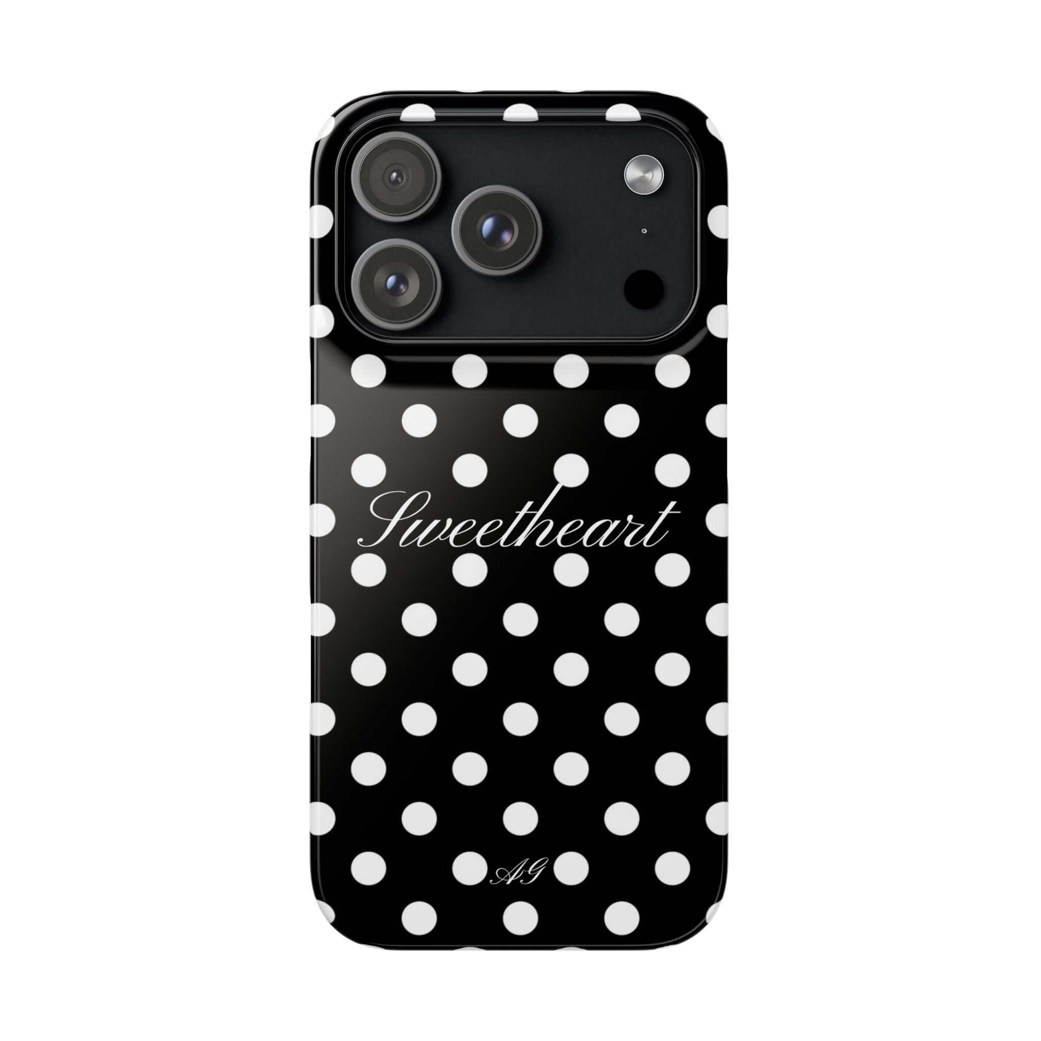 Sweetheart - white polka dot case