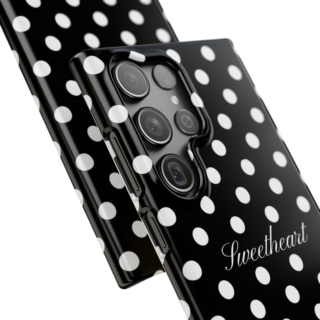 "Sweetheart" - white polka dot case