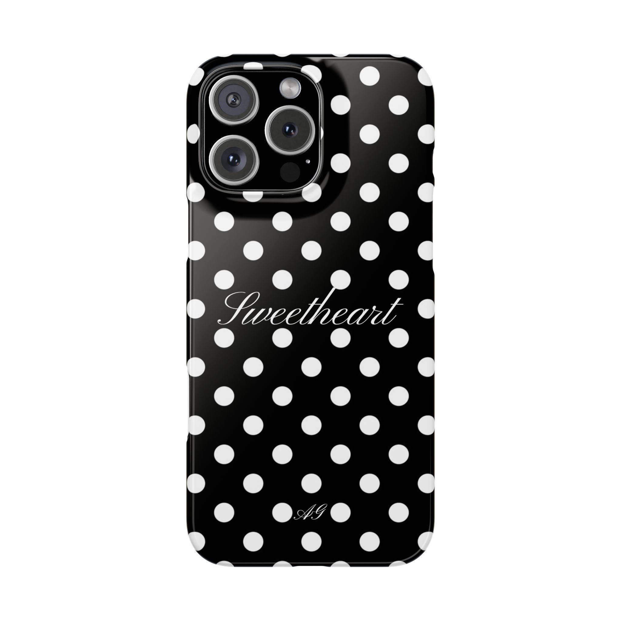 Sweetheart - white polka dot case