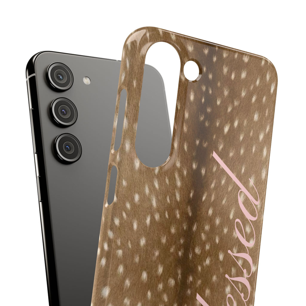 Blessed - Brown Spotted Deer Fur Phone case