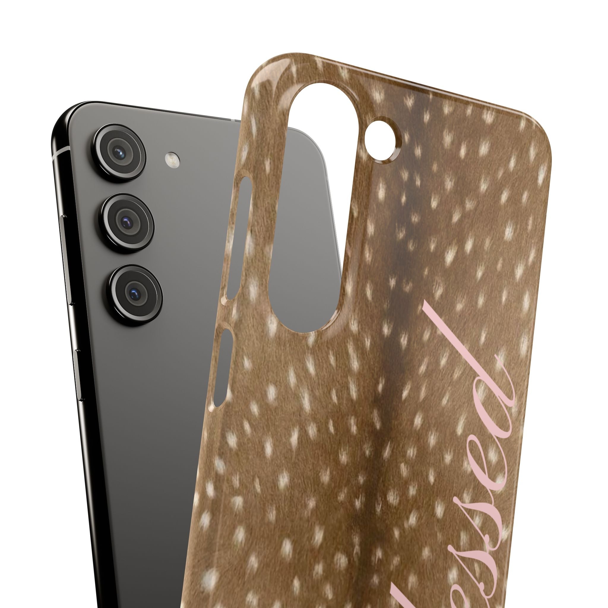 Blessed - Brown Spotted Deer Fur Phone case
