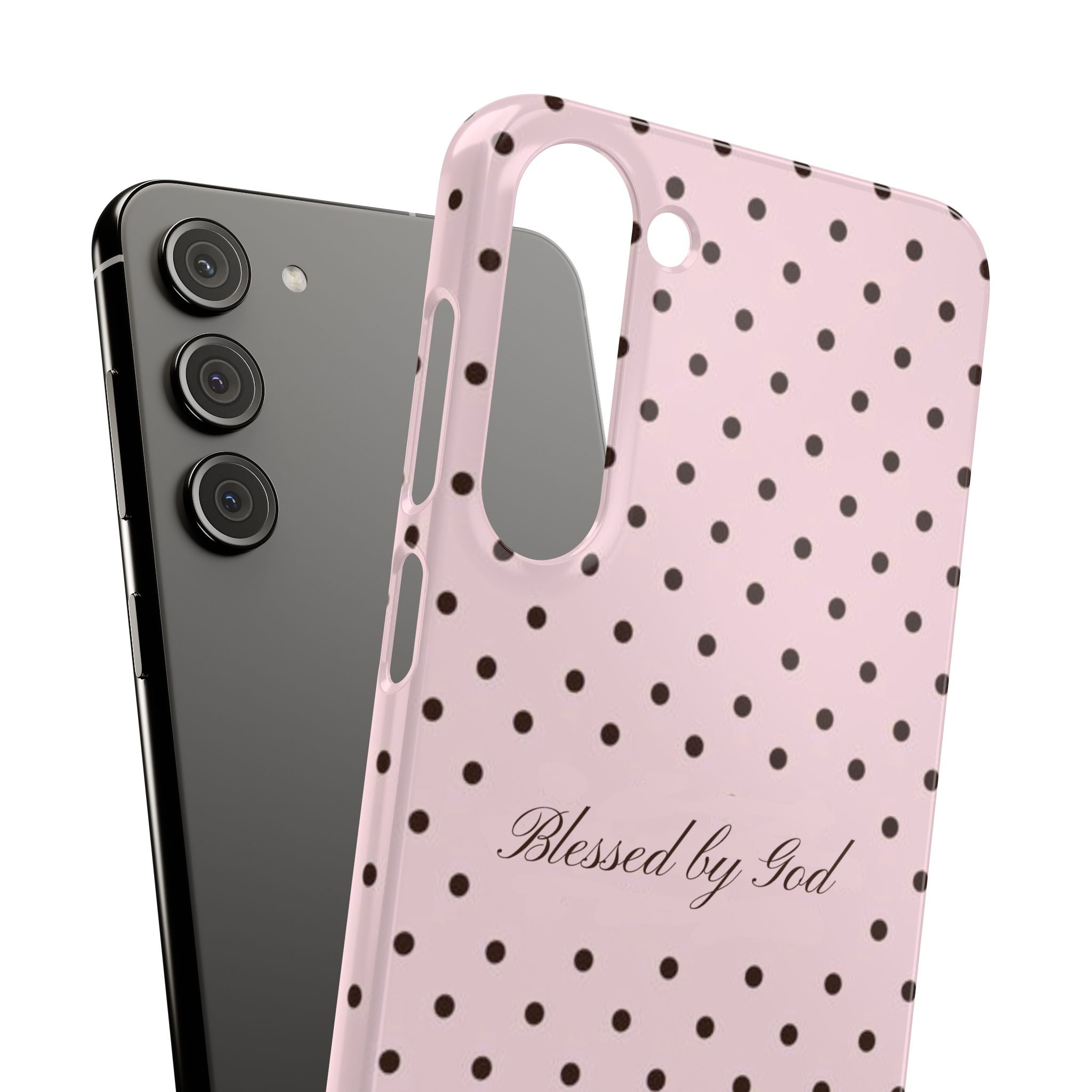 Blessed by God - Pink polka dot case