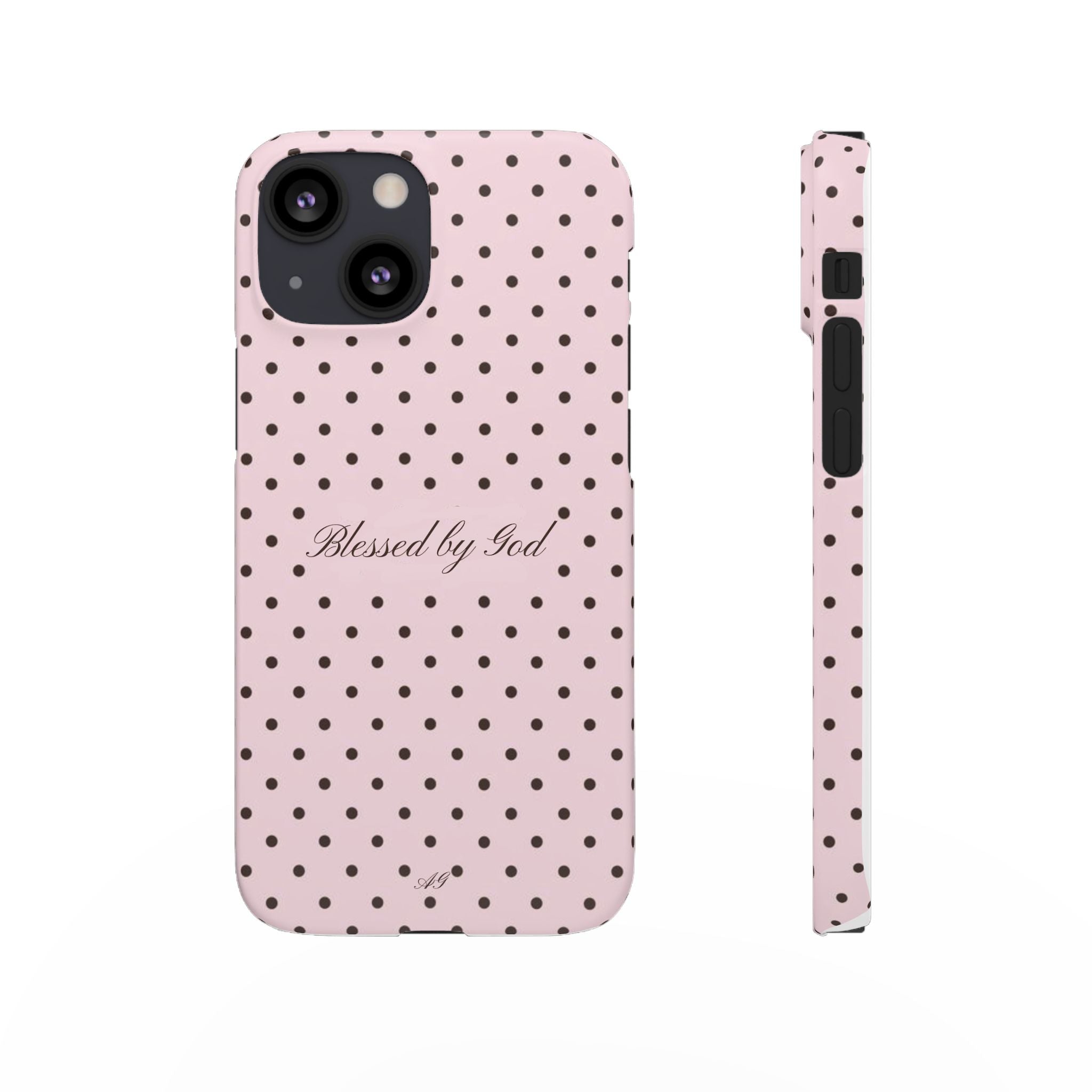 Blessed by God - Pink polka dot case