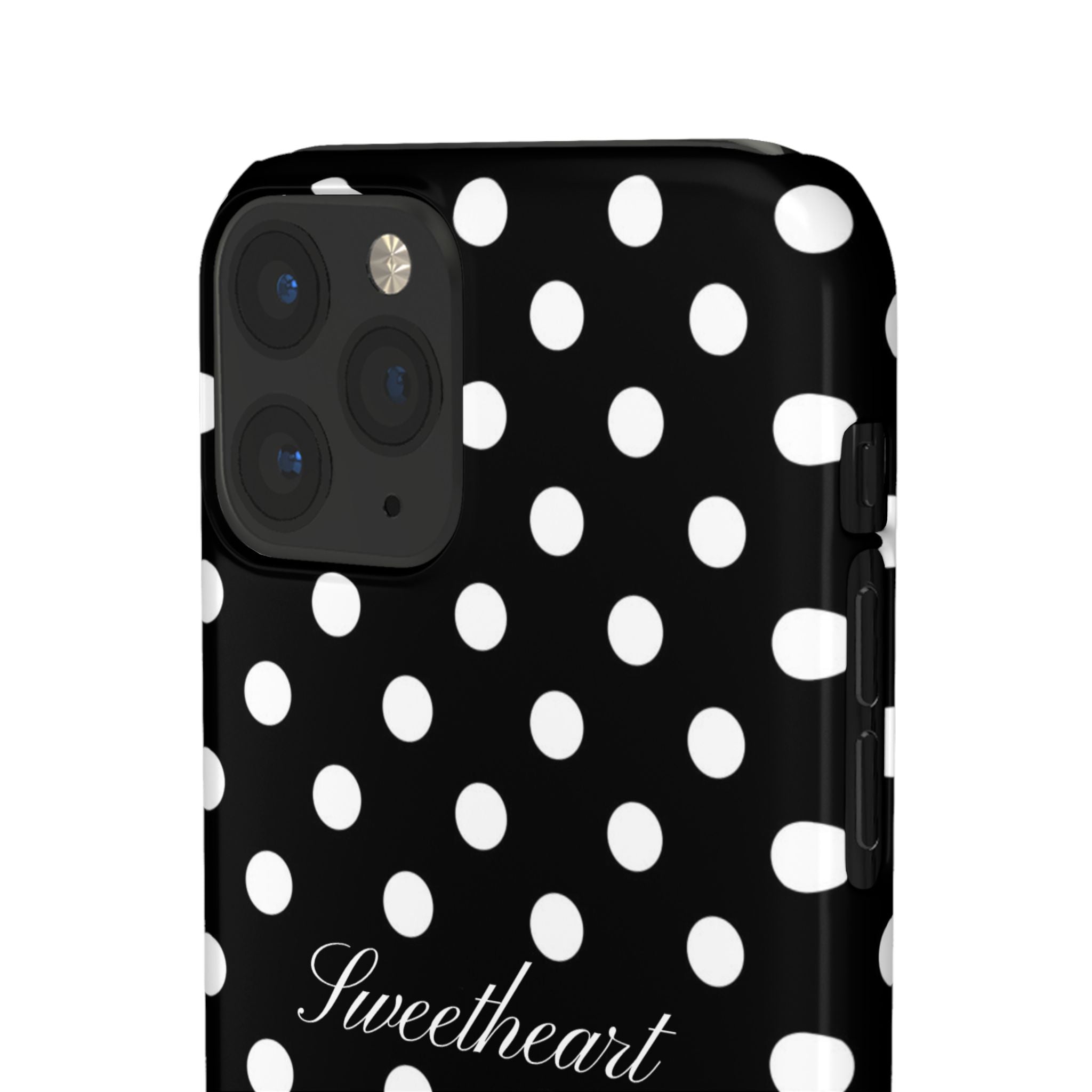 "Sweetheart" - white polka dot case