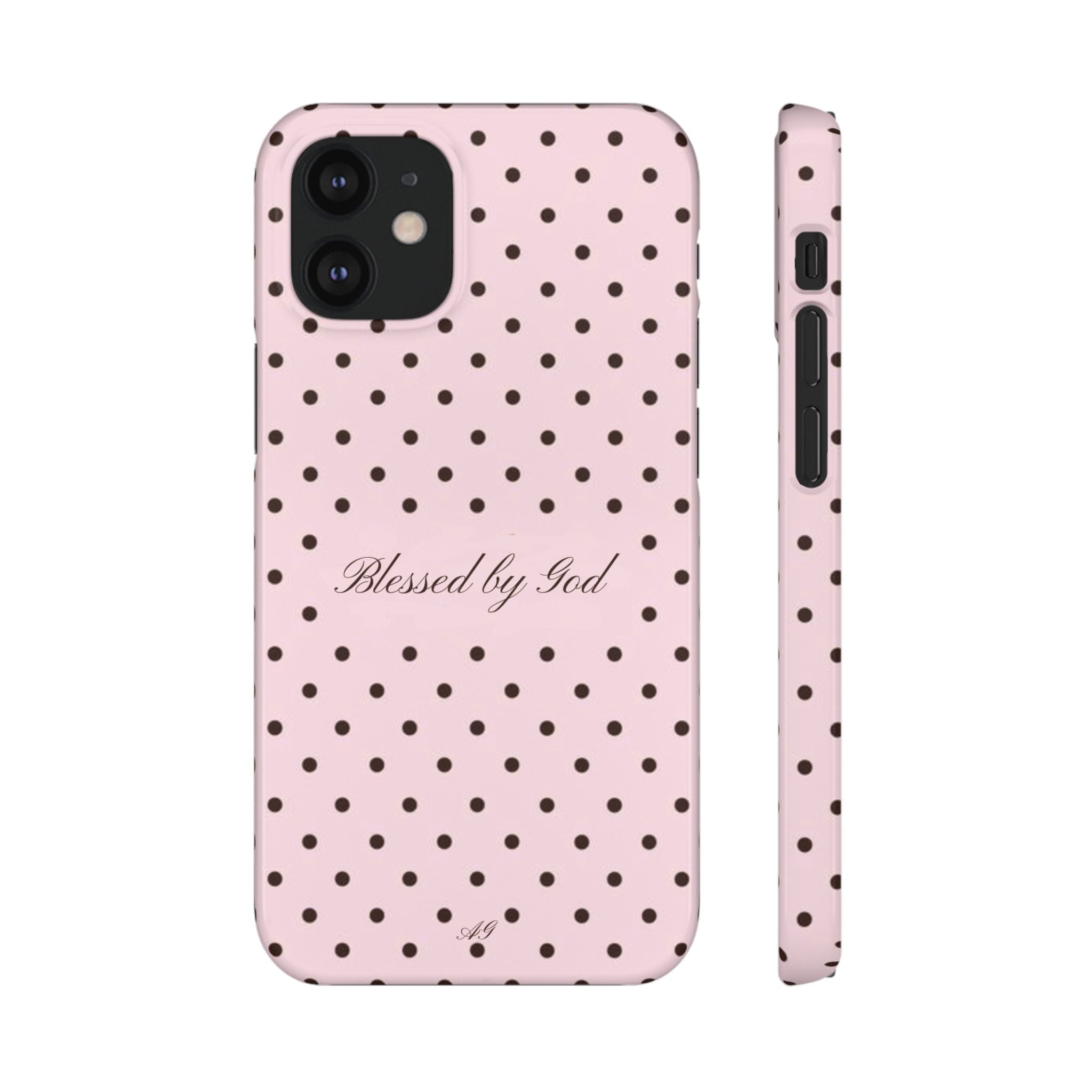 Blessed by God - Pink polka dot case